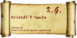 Kristóf Gyula névjegykártya