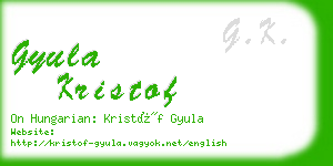 gyula kristof business card